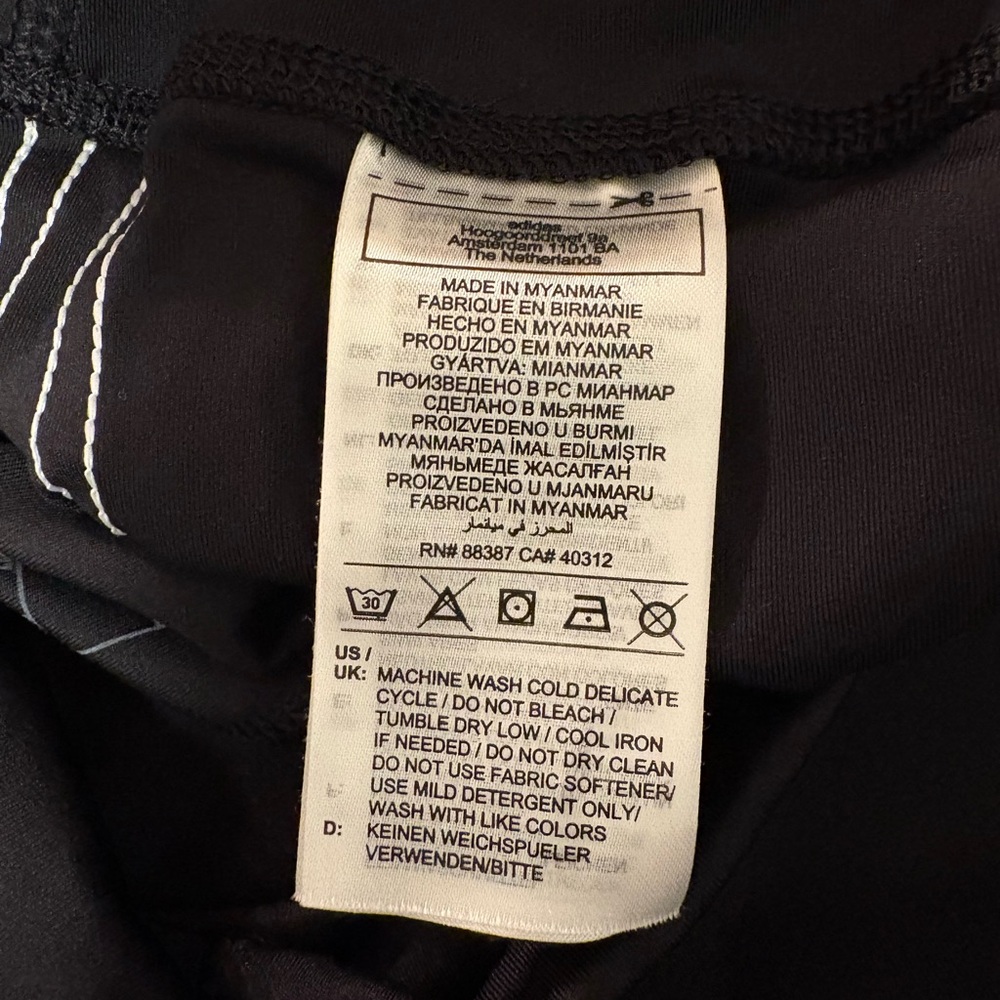 Adidas kids? Black Athletic Leggings with White Stripes - Picture 8 of 16